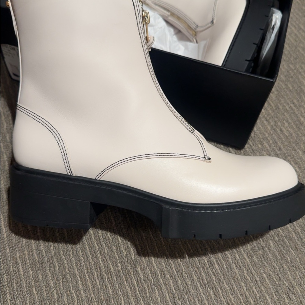 Coach Cream Combat Boots